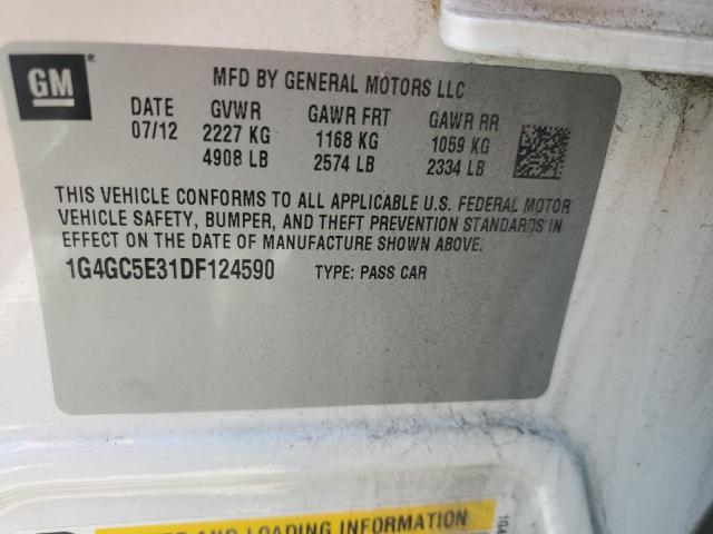 1G4GC5E31DF124590 - 2013 BUICK LACROSSE Ақ фото 13