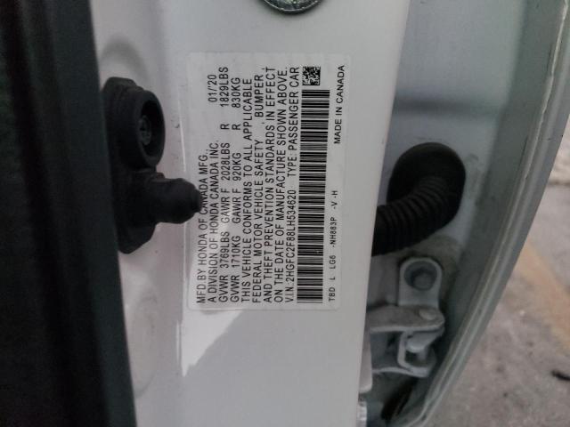 2HGFC2F88LH534620 - 2020 HONDA CIVIC SPORT Biały zdjęcie 12