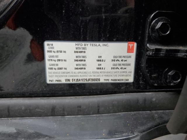 5YJSA1E29JF286939 - 2018 TESLA MODEL S Սև լուսանկար 14