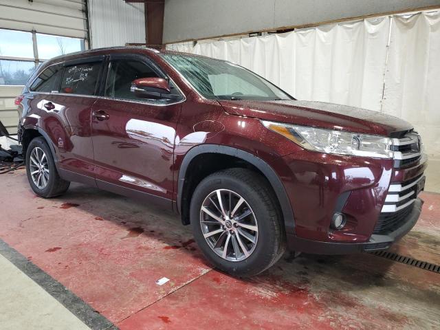 5TDJZRFH8KS726037 - 2019 TOYOTA HIGHLANDER SE BURGUNDY photo 4