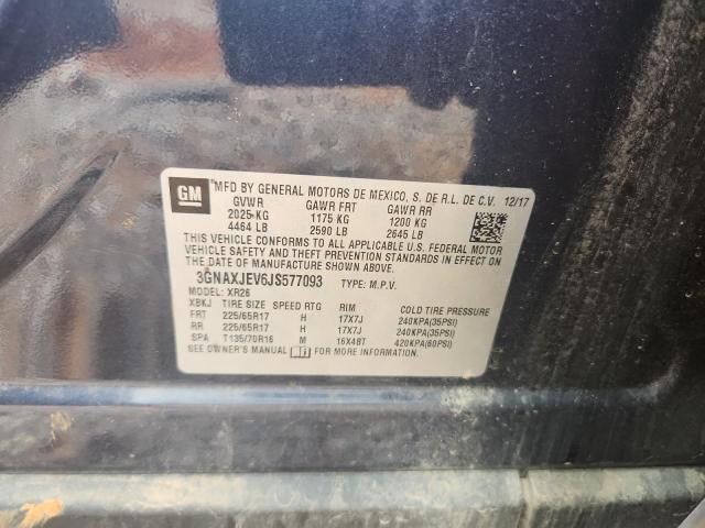 3GNAXJEV6JS577093 - 2018 CHEVROLET EQUINOX LT ლურჯი ფოტო 12