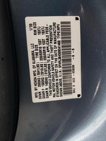 5FNRL38439B041468 - 2009 HONDA ODYSSEY EX BLUE photo 13