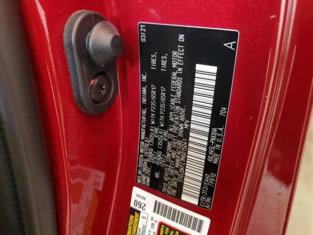 5TDJSKFC1MS015041 - 2021 TOYOTA SIENNA XLE MAROON photo 13