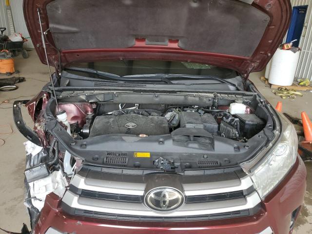 5TDJZRFH3KS947495 - 2019 TOYOTA HIGHLANDER SE BURGUNDY photo 12