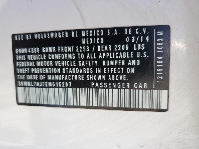 3VWML7AJ7EM615297 - 2014 VOLKSWAGEN JETTA TDI WHITE photo 13