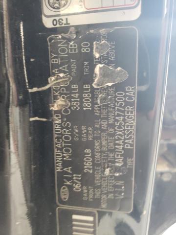 KNAFU4A2XC5477500 - 2012 KIA FORTE EX 黑色 照片 13