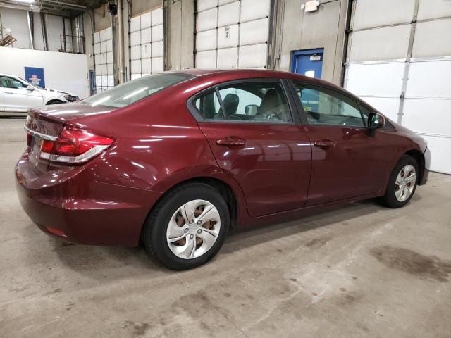 2HGFB2F52DH588408 - 2013 HONDA CIVIC LX BURGUNDY photo 3