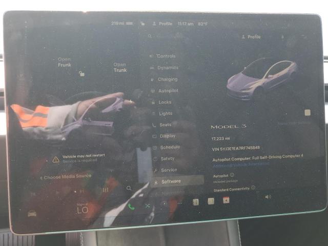 5YJ3E1EA7RF745848 - 2024 TESLA MODEL 3 GRAY photo 9