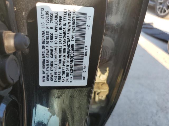 19XFB2F56DE062695 - 2013 HONDA CIVIC LX BLACK photo 12