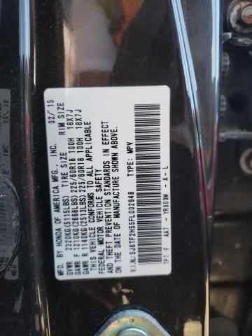 5J6TF2H55FL002948 - 2015 HONDA CROSSTOUR EXL შავი ფოტო 12