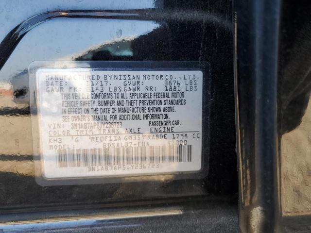 3N1AB7AP5JY236723 - 2018 NISSAN SENTRA S BLACK photo 13