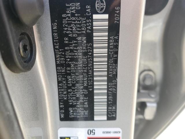 4T1C31AK5NU574275 - 2022 TOYOTA CAMRY LE SILVER photo 12