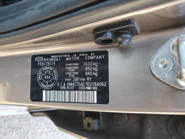 KMHCT5AE7EU164062 - 2014 HYUNDAI ACCENT GLS BROWN photo 13