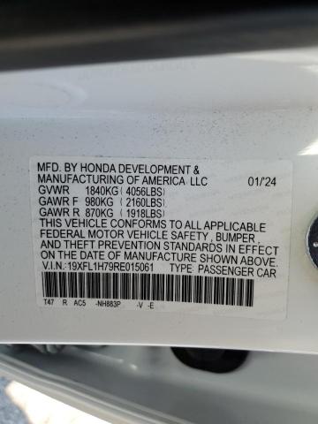 19XFL1H79RE015061 - 2024 HONDA CIVIC EXL WHITE photo 12