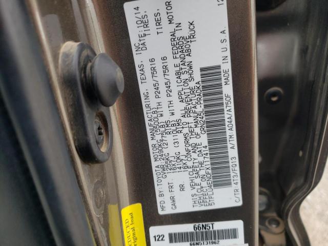 5TFLU4EN0FX117414 - 2015 TOYOTA TACOMA DOUBLE CAB 棕色 照片 12