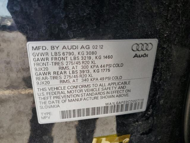 WA1LGAFE0CD007118 - 2012 AUDI Q7 PREMIUM PLUS 黑色 照片 13