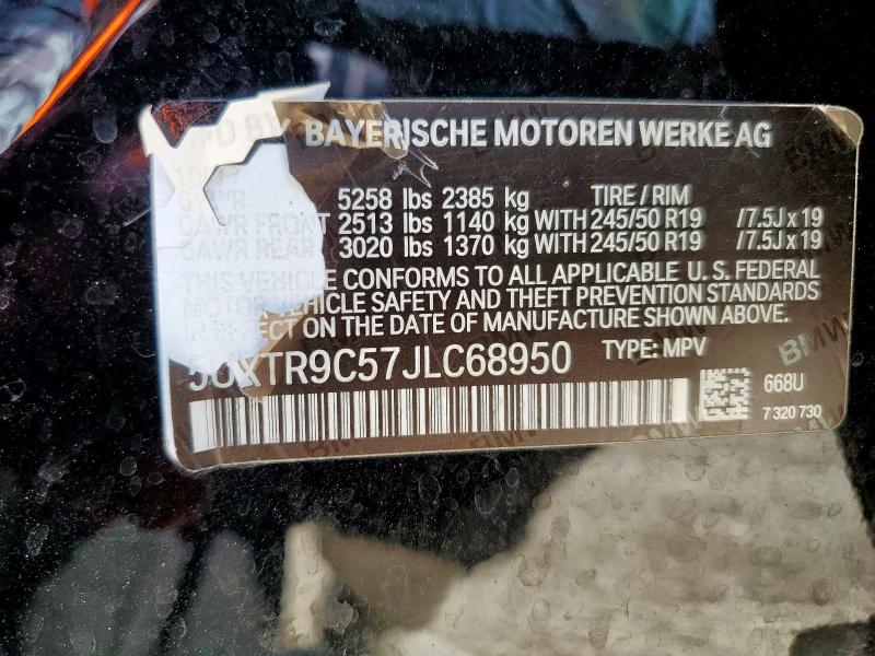 5UXTR9C57JLC68950 - 2018 BMW X3 XDRIVE30I 黑色 照片 13