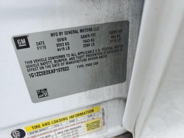 1G1ZC5E0XAF197822 - 2010 CHEVROLET MALIBU 1LT WHITE photo 12