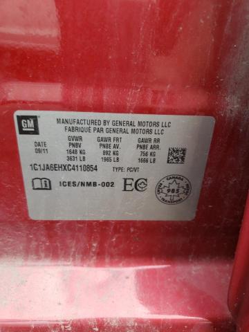 1G1JA6EHXC4110854 - 2012 CHEVROLET SONIC LS 红色 照片 13