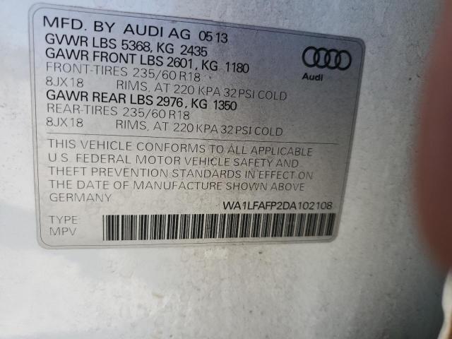 WA1LFAFP2DA102108 - 2013 AUDI Q5 PREMIUM PLUS Ağ foto 13