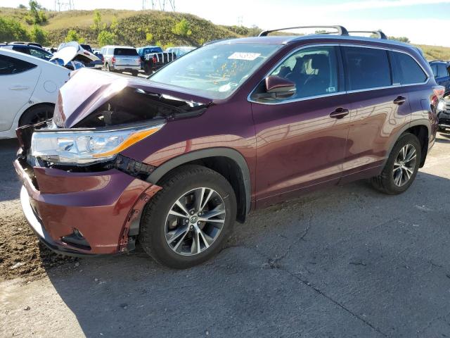 5TDJKRFH6GS338509 - 2016 TOYOTA HIGHLANDER XLE MAROON photo 1