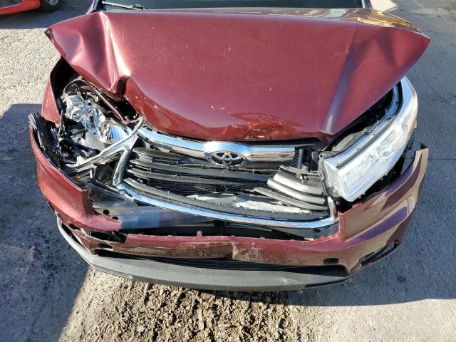 5TDJKRFH6GS338509 - 2016 TOYOTA HIGHLANDER XLE MAROON photo 12
