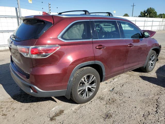 5TDJKRFH6GS338509 - 2016 TOYOTA HIGHLANDER XLE MAROON photo 3