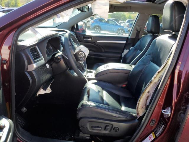 5TDJKRFH6GS338509 - 2016 TOYOTA HIGHLANDER XLE MAROON photo 7