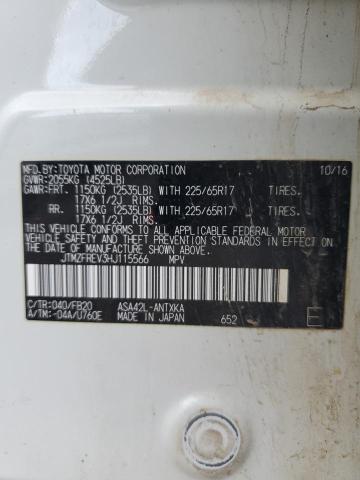 JTMZFREV3HJ115566 - 2017 TOYOTA RAV4 LE WHITE photo 13