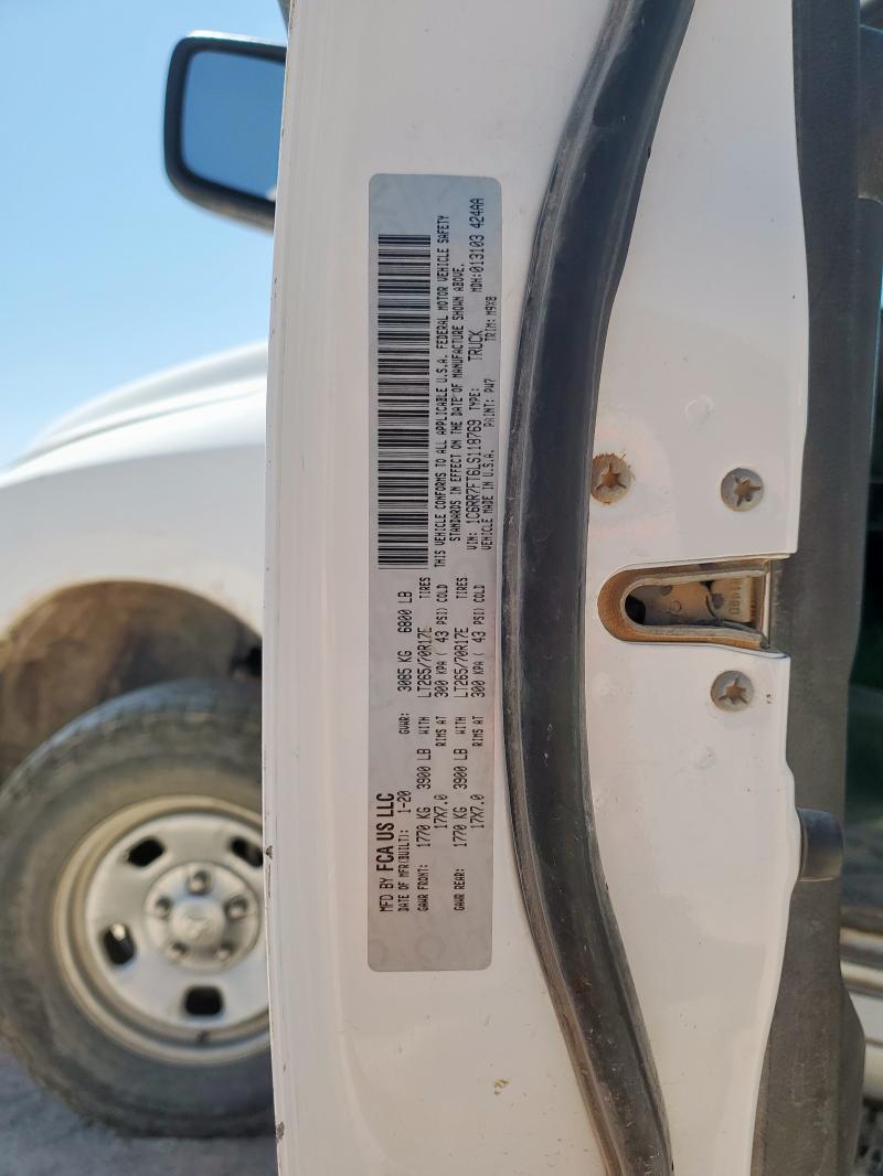 1C6RR7FT6LS118769 - 2020 RAM 1500 CLASSIC TRADESMAN Blanc photo 13