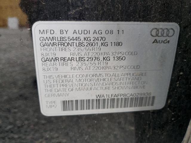 WA1LFAFP8CA029938 - 2012 AUDI Q5 PREMIUM PLUS BLACK photo 13