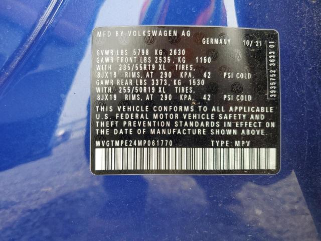 WVGTMPE24MP061770 - 2021 VOLKSWAGEN ID.4 PRO S Mavi foto 13