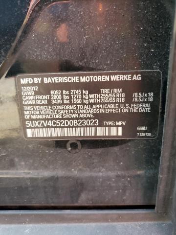 5UXZV4C52D0B23023 - 2013 BMW X5 XDRIVE35I BLACK photo 13