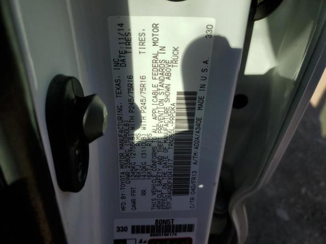 5TFJX4GN0FX041317 - 2015 TOYOTA TACOMA DOUBLE CAB PRERUNNER WHITE photo 12