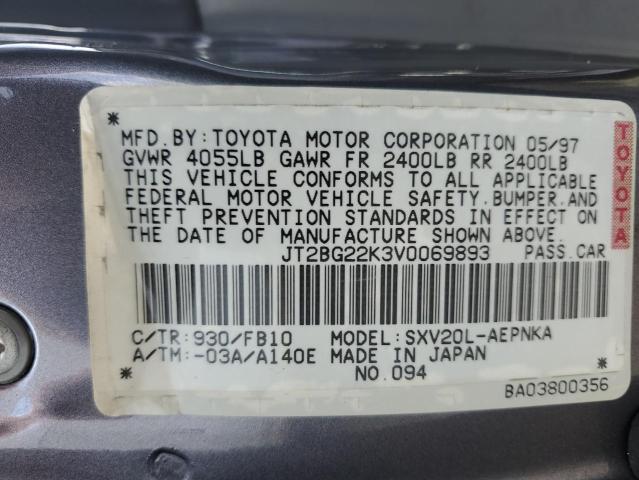 JT2BG22K3V0069893 - 1997 TOYOTA CAMRY LE GRAY photo 12