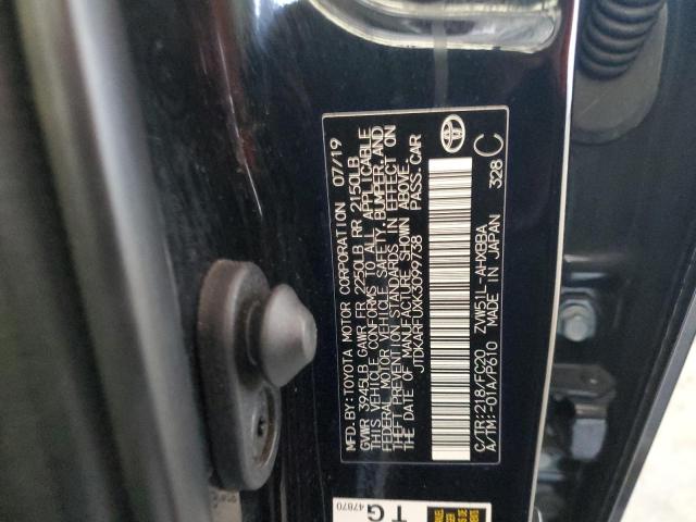 JTDKARFUXK3099738 - 2019 TOYOTA PRIUS 黑色 照片 12