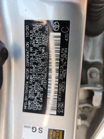 JTDEPMAEXMJ151205 - 2021 TOYOTA COROLLA LE Gümüş fotoğraf 12