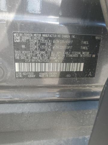 2T3F1RFV7NC315350 - 2022 TOYOTA RAV4 LE GRAY photo 14