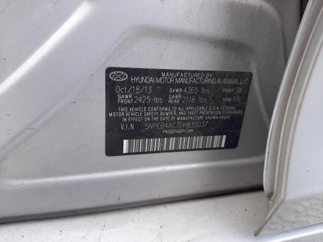 5NPEB4AC7EH835037 - 2014 HYUNDAI SONATA GLS SILVER photo 13