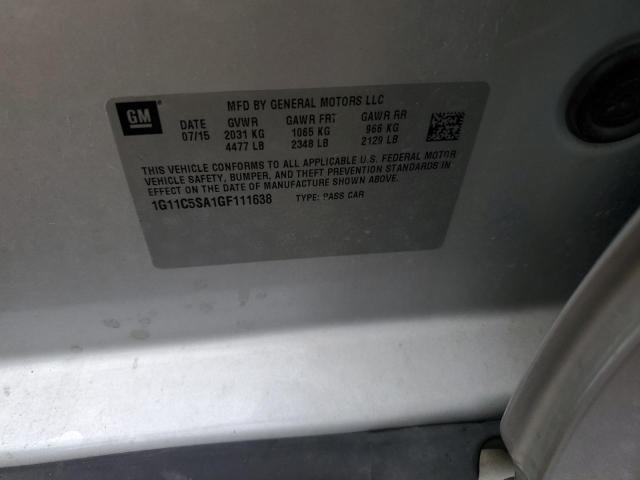 1G11C5SA1GF111638 - 2016 CHEVROLET MALIBU LIM LT 银色 照片 13