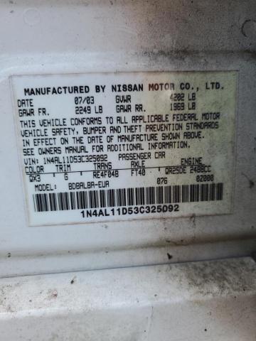 1N4AL11D53C325092 - 2003 NISSAN ALTIMA BASE თეთრი ფოტო 12