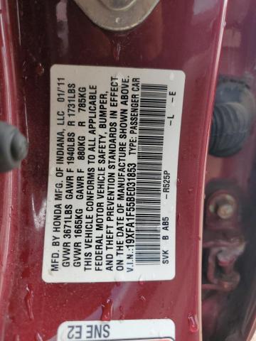 19XFA1F55BE031853 - 2011 HONDA CIVIC LX MAROON photo 13