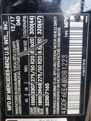 4JGDF6EE4JB081223 - 2018 MERCEDES-BENZ GLS 450 4MATIC BLACK photo 14