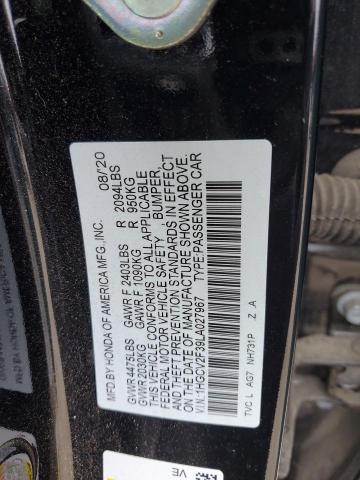 1HGCV2F39LA027967 - 2020 HONDA ACCORD SPORT 黑色 照片 12