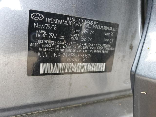 5NPE24AF9KH761397 - 2019 HYUNDAI SONATA SE Gri fotoğraf 12