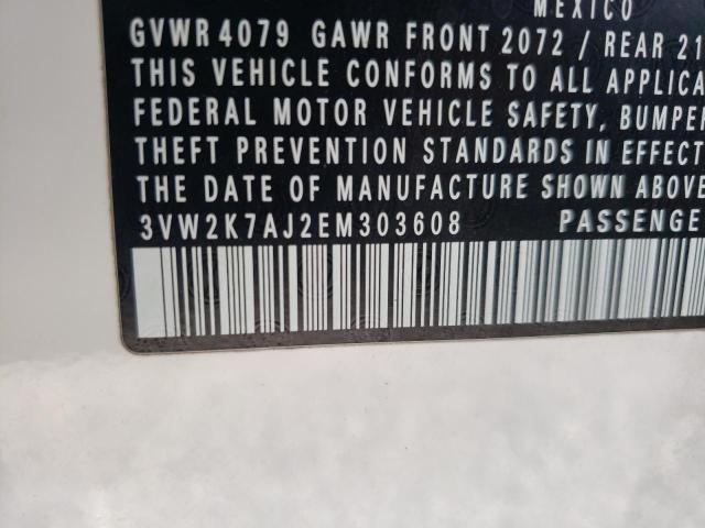 3VW2K7AJ2EM303608 - 2014 VOLKSWAGEN JETTA BASE 白色 照片 13