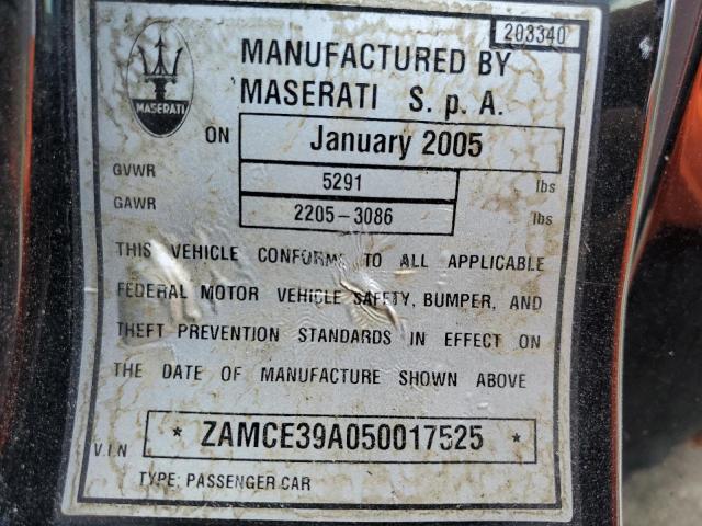 ZAMCE39A050017525 - 2005 MASERATI QUATTROPOR M139 BLACK photo 13