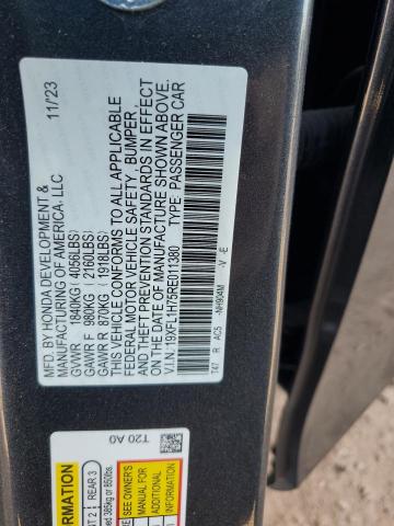 19XFL1H75RE011380 - 2024 HONDA CIVIC EXL GRAY photo 12