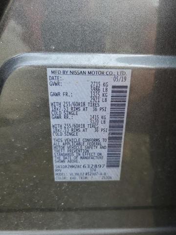 5N1DR2MM2KC632897 - 2019 NISSAN PATHFINDER S Boz foto 13