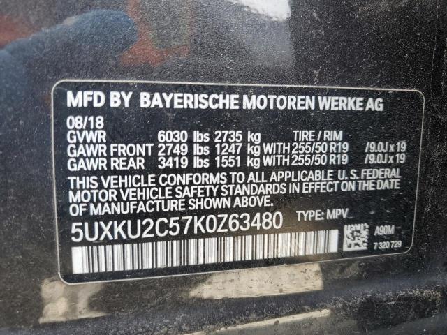 5UXKU2C57K0Z63480 - 2019 BMW X6 XDRIVE35I GRAY photo 13